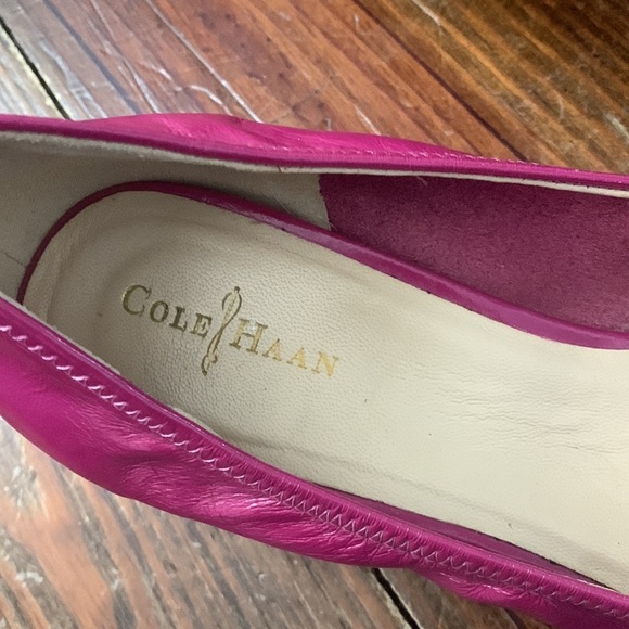 Cole Haan Fuchsia Open-Toe Wedges - Picture 7 of 11